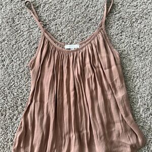 Allison Joy Pleated Mauve Pink Spaghetti-Strap Camisole